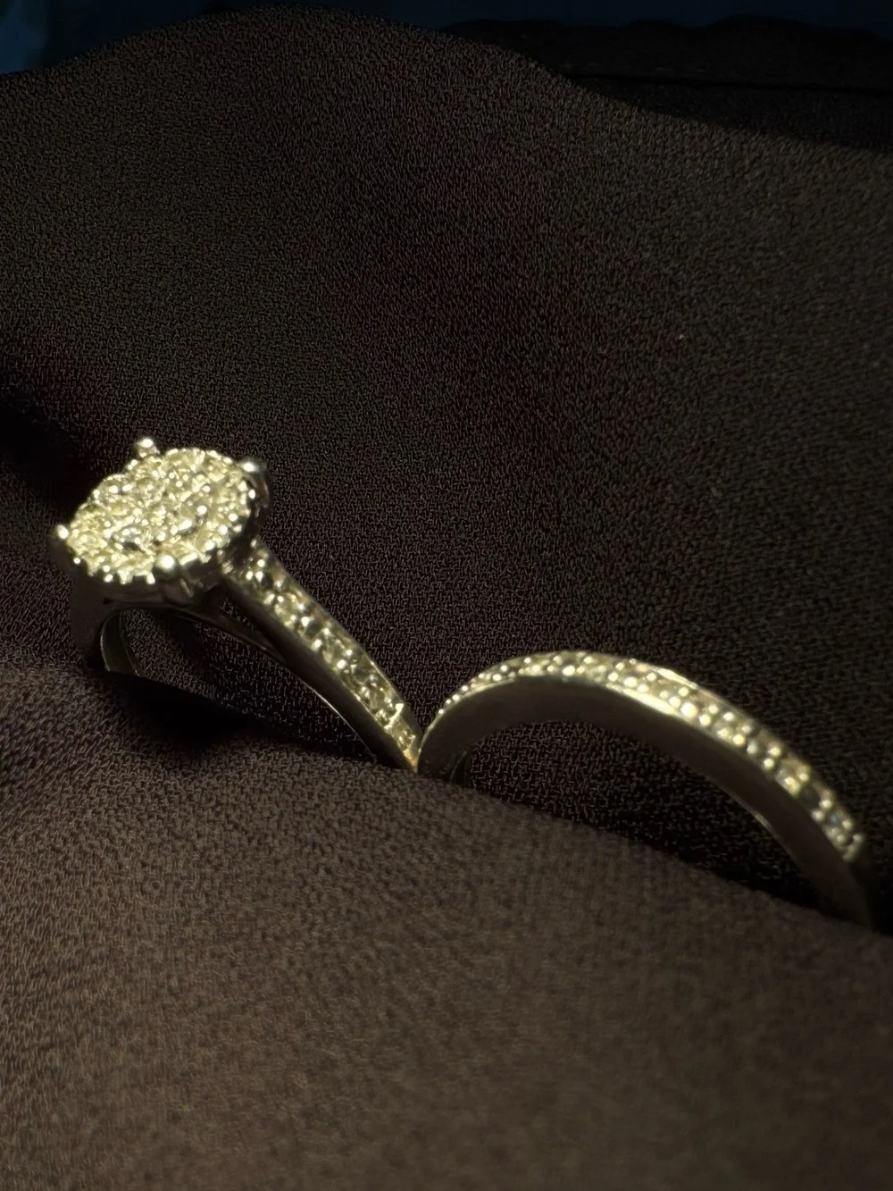 Diamond Pave Halo Bridal Ring Set